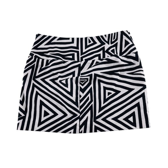 Express Design Studio Black & White Geometric Print Short Skirt Size 2 - Picture 5 of 5